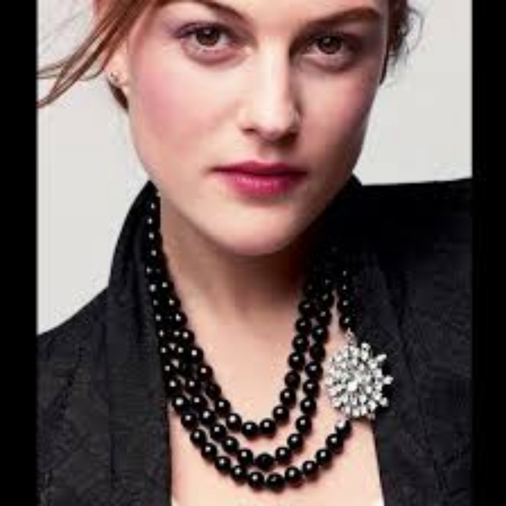 Stella & Dot La Coco Jet Faceted Necklace 60"